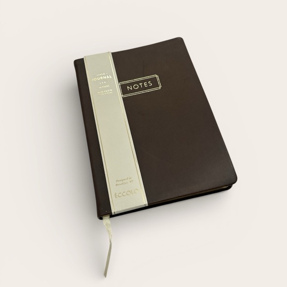 Eccolo Other - Eccolo Dark Brown Journal with Cream Ribbon